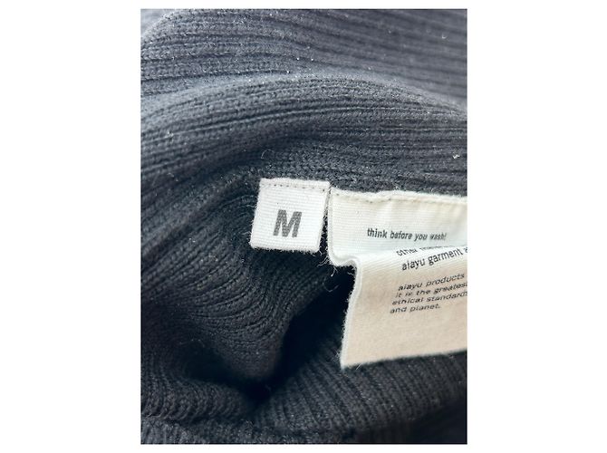 Autre Marque AIAYU Wollpullover in Schwarz mit langen Ärmeln - Ansicht 6