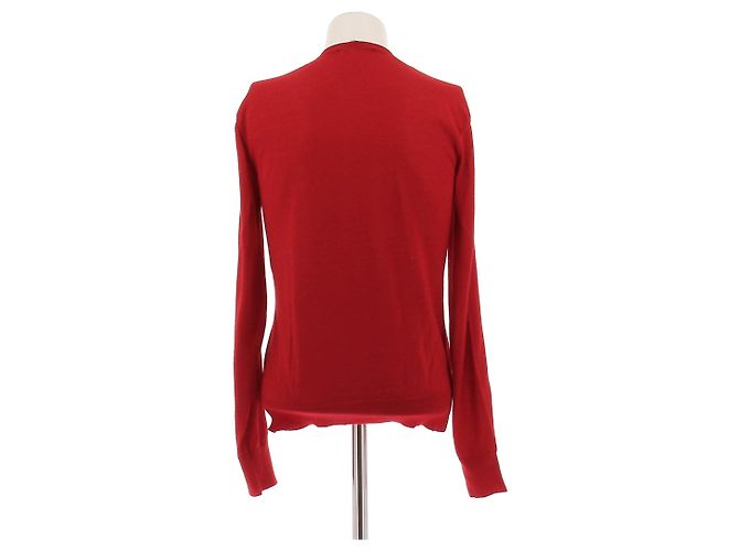 Suéter Louis Vuitton vermelho de lã com decote em V - vista 2