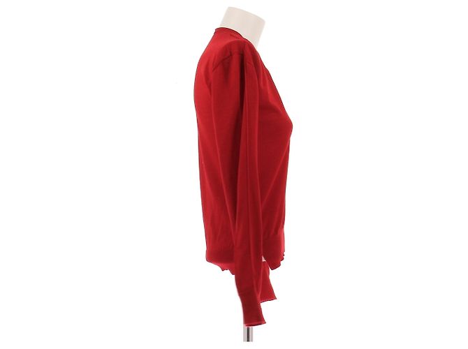 Suéter Louis Vuitton vermelho de lã com decote em V - vista 3