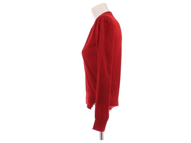 Suéter Louis Vuitton vermelho de lã com decote em V - vista 4