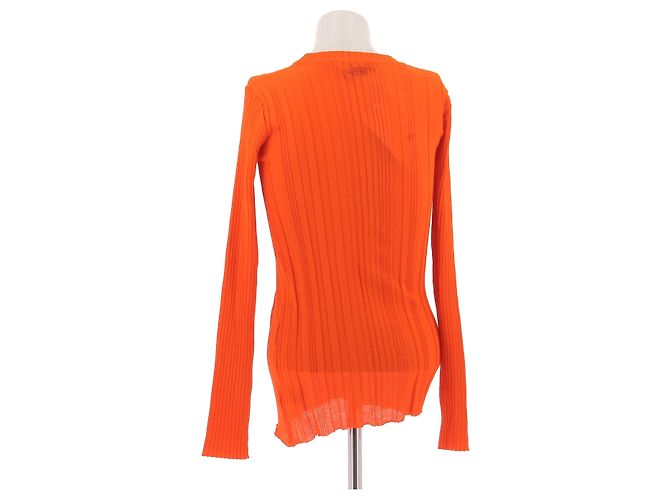 Courreges Langarm-Strickoberteil orange - Ansicht 2