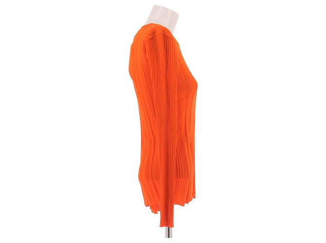 Courreges Langarm-Strickoberteil orange - Ansicht 3