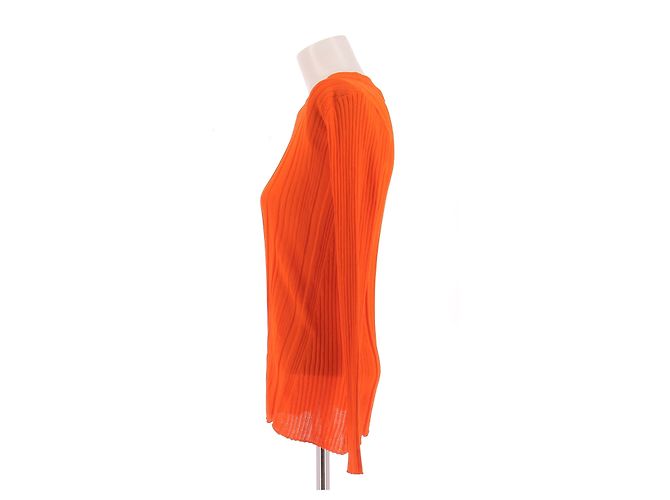 Courreges Langarm-Strickoberteil orange - Ansicht 4