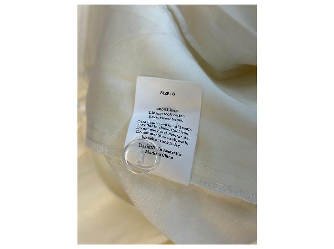 Autre Marque PEONY Leinenhose Cremeweiß S Beige - Ansicht 4