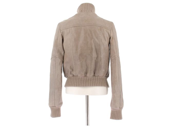 Louis Vuitton Taupe Lederjacke Beige - Ansicht 2