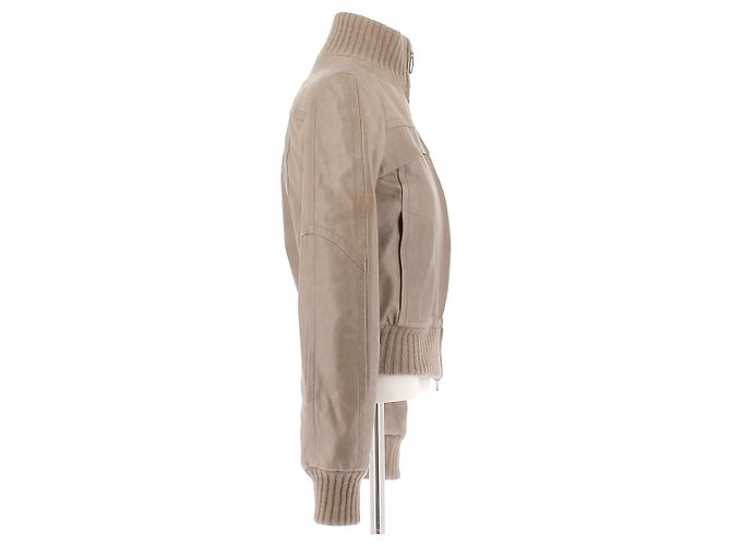 Louis Vuitton Taupe Lederjacke Beige - Ansicht 3