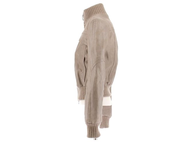Louis Vuitton Taupe Lederjacke Beige - Ansicht 4