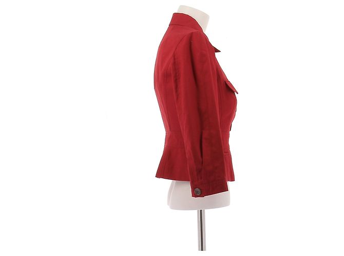 Louis Vuitton Rote Jacke mit Hahnentrittmuster-Futter - Ansicht 3
