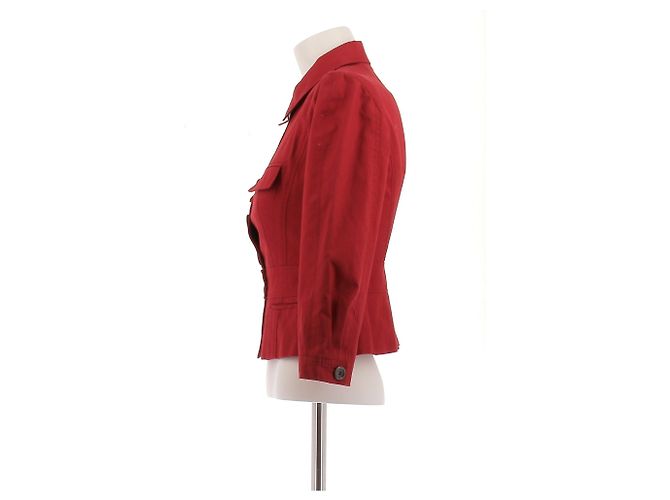 Louis Vuitton Rote Jacke mit Hahnentrittmuster-Futter - Ansicht 4