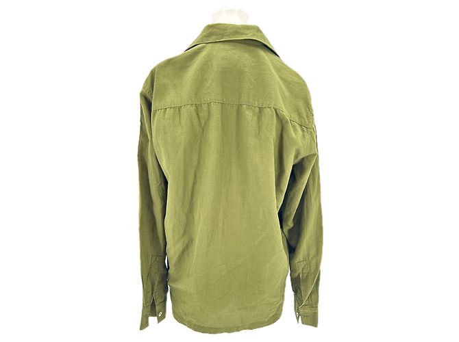 Autre Marque Camisa BAZISZT de algodón caqui con bordado - vista 2