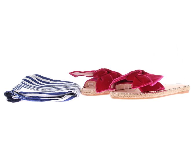 Sandalias espadrilles Manebi de terciopelo rosa - vista 8