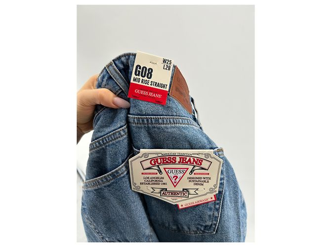 Jeans Guess blu a vita media - vista 3