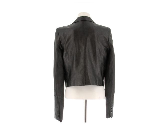 Magda Butrym Lederjacke Schwarz - Ansicht 2