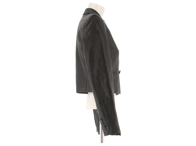 Magda Butrym Lederjacke Schwarz - Ansicht 3