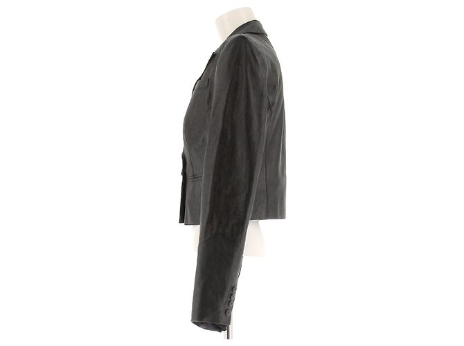Magda Butrym Lederjacke Schwarz - Ansicht 4