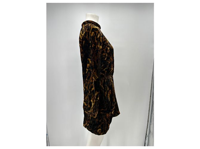 Vestido Isabel Marant de terciopelo de leopardo Castaño - vista 3