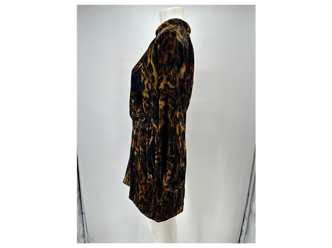Vestido Isabel Marant de terciopelo de leopardo Castaño - vista 4