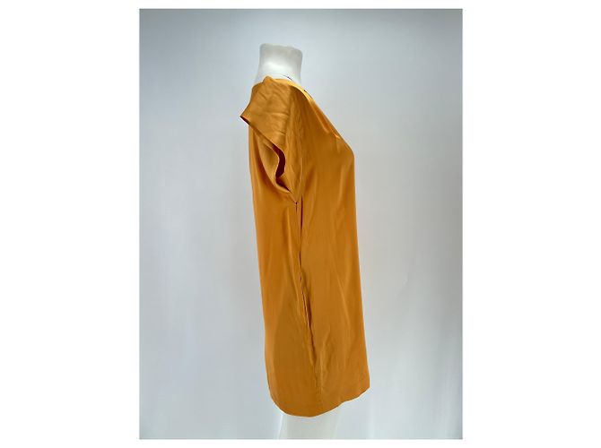 Vestido corto de seda naranja con mangas cortas Just Cavalli - vista 3