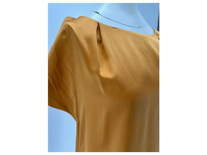 Vestido corto de seda naranja con mangas cortas Just Cavalli - vista 5