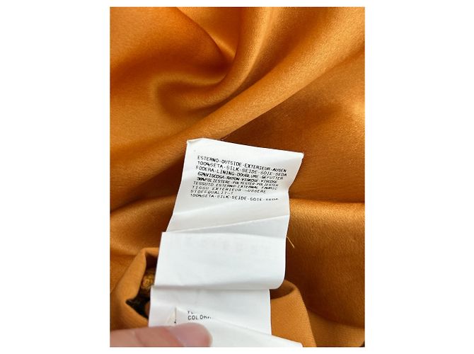 Vestido corto de seda naranja con mangas cortas Just Cavalli - vista 8