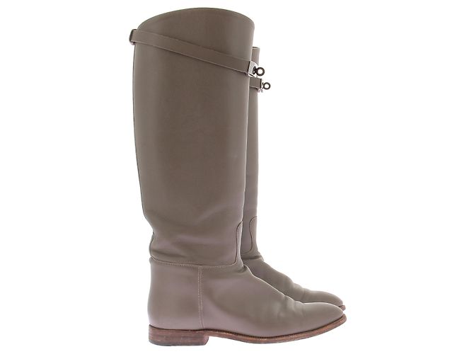 Hermès Taupe Stiefel "Jumping" Grau - Ansicht 2