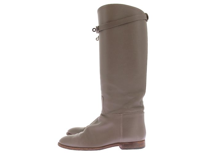 Hermès Taupe Stiefel "Jumping" Grau - Ansicht 3