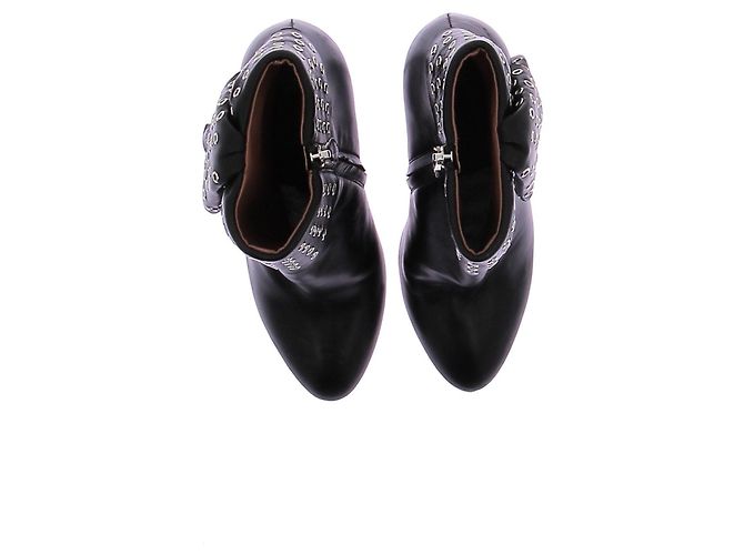 Alaïa Botines de cuero con tacón Negro - vista 6