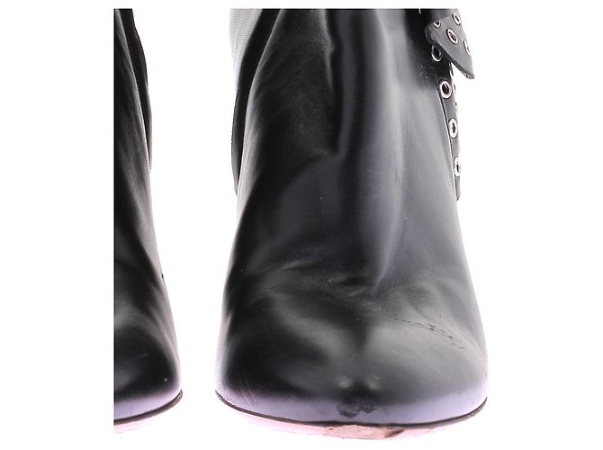 Alaïa Botines de cuero con tacón Negro - vista 8