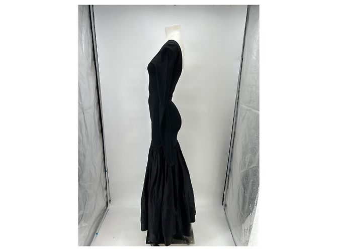Autre Marque BOBKOVA Schwarzes langes Viscose Kleid - Ansicht 4