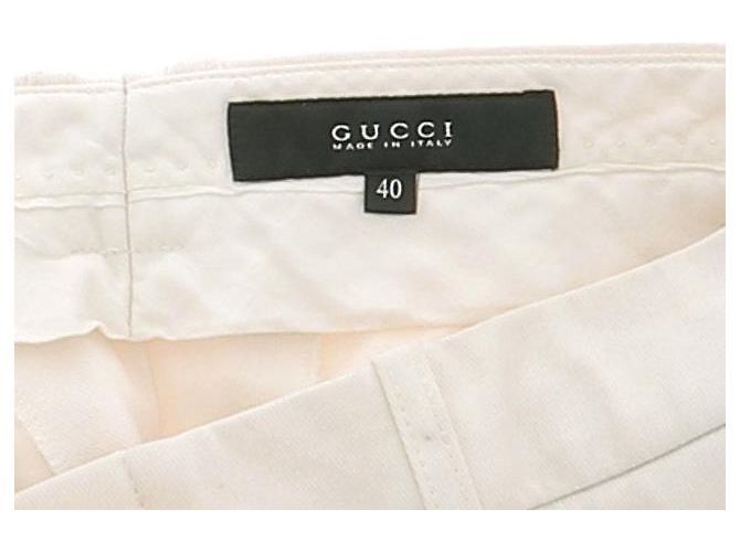 Pantalones blancos Gucci con pinzas de algodón Talla 40 - vista 5