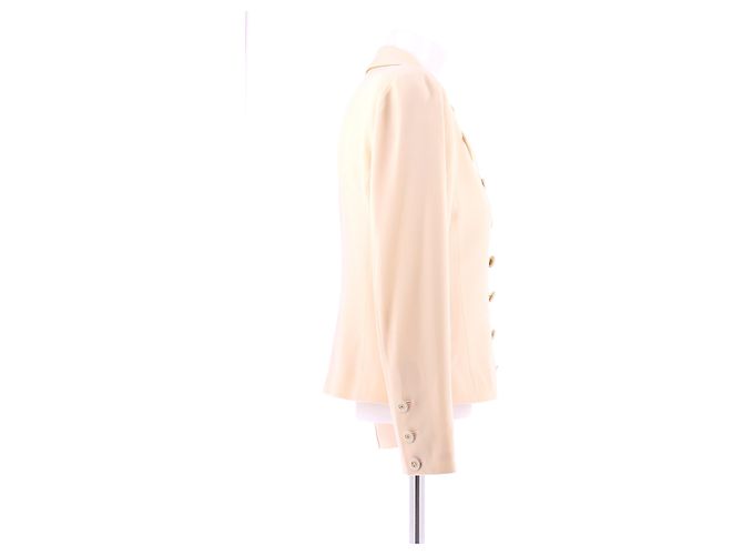 Chanel cream wool jacket size 38 Beige - view 3