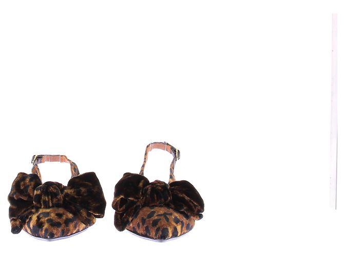 SéZane Bailarinas de terciopelo con estampado de leopardo Castaño - vista 4