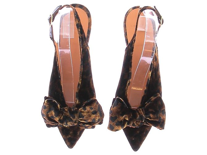 SéZane Bailarinas de terciopelo con estampado de leopardo Castaño - vista 6