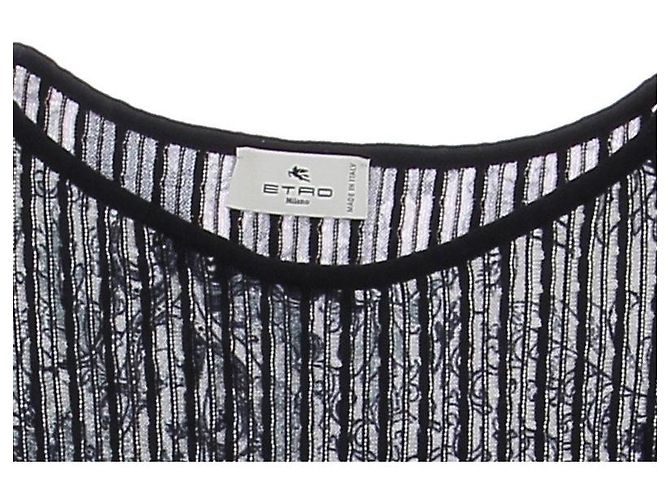 Etro Top a maniche corte nero e blu marino - vista 5