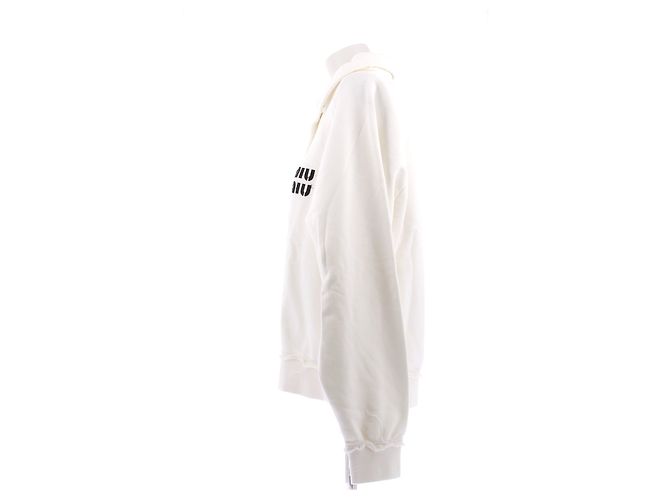 Miu Miu Sweatshirt aus weißer Baumwolle - Ansicht 4