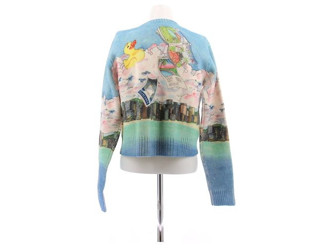 Casablanca Suéter de lana estampado Azul - vista 2