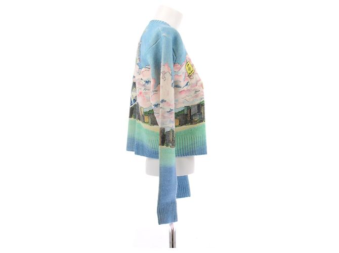 Casablanca Suéter de lana estampado Azul - vista 3