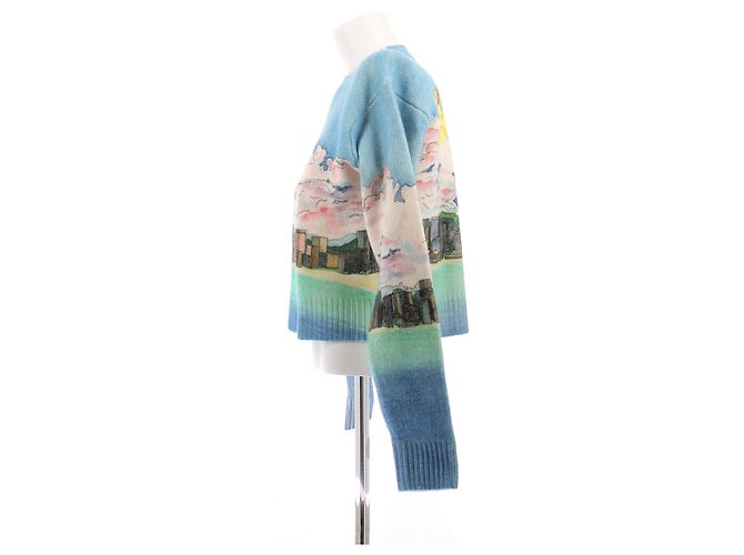 Casablanca Suéter de lana estampado Azul - vista 4