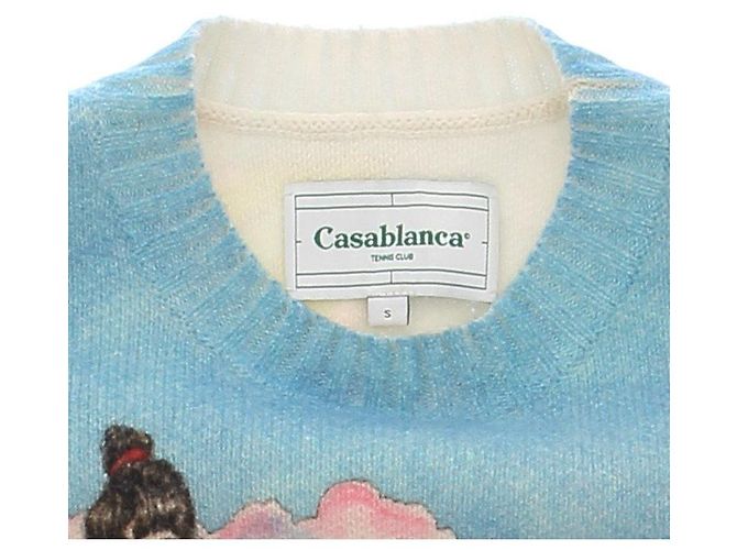 Casablanca Suéter de lana estampado Azul - vista 5