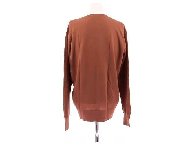 Dries Van Noten Pull fin marron en laine - vue 2