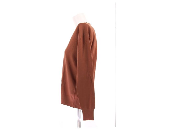 Dries Van Noten Pull fin marron en laine - vue 4