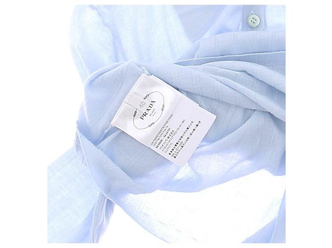 Prada Polo blu a maniche lunghe in cashmere - vista 7