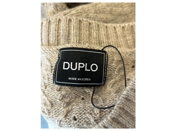 Autre Marque DUPLO Wollpullover beige ärmellos geknotet - Ansicht 5