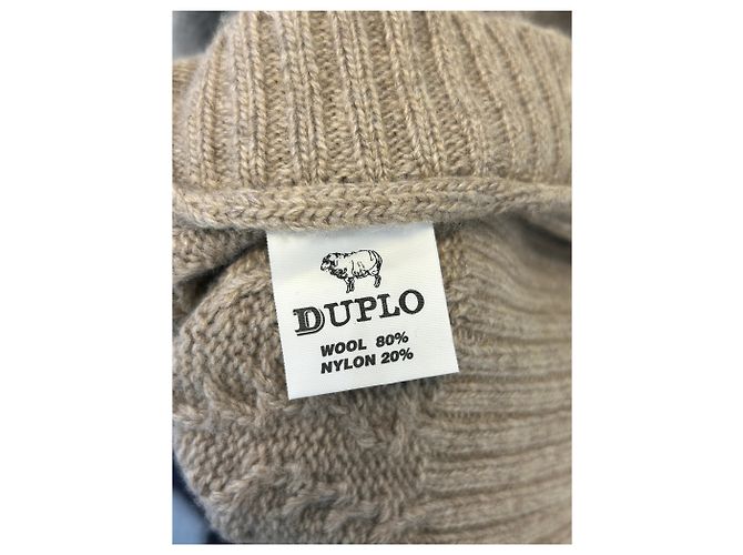 Autre Marque DUPLO Wollpullover beige ärmellos geknotet - Ansicht 6