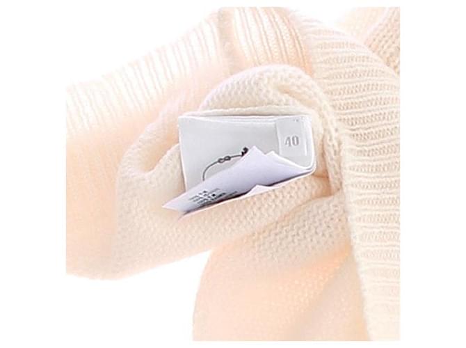 Prada Cremefarbener Pullover mit grünem Kragen aus Kaschmir Beige - Ansicht 7