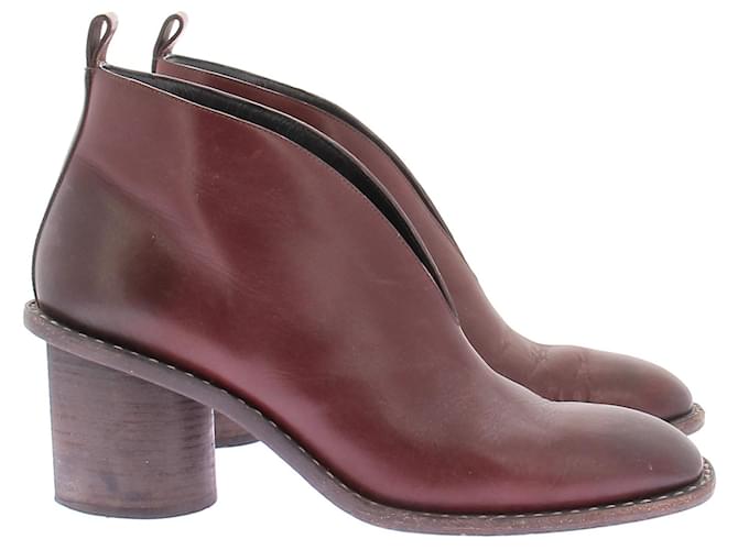Céline Botines de tacón burdeos - vista 2