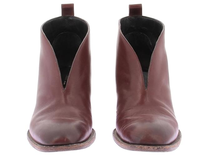 Céline Botines de tacón burdeos - vista 4