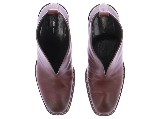 Céline Botines de tacón burdeos - vista 6