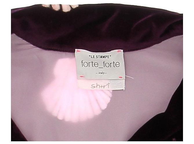 Forte Forte Lila Samtshirt mit Muschelprint - Ansicht 6