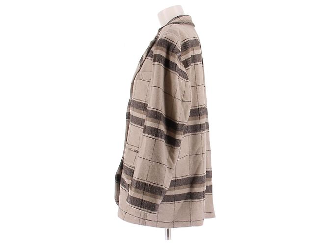 Anine Bing Wollblazer mit Karomuster Beige - Ansicht 4
